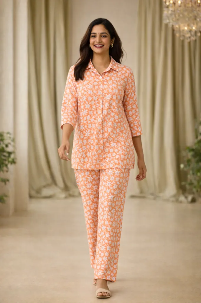 Orange Printed Co-ord Set (2).webp