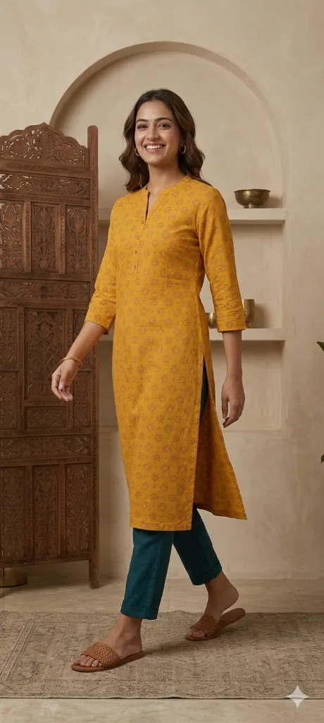 Long Kurti Yellow Orange Printed (4).webp