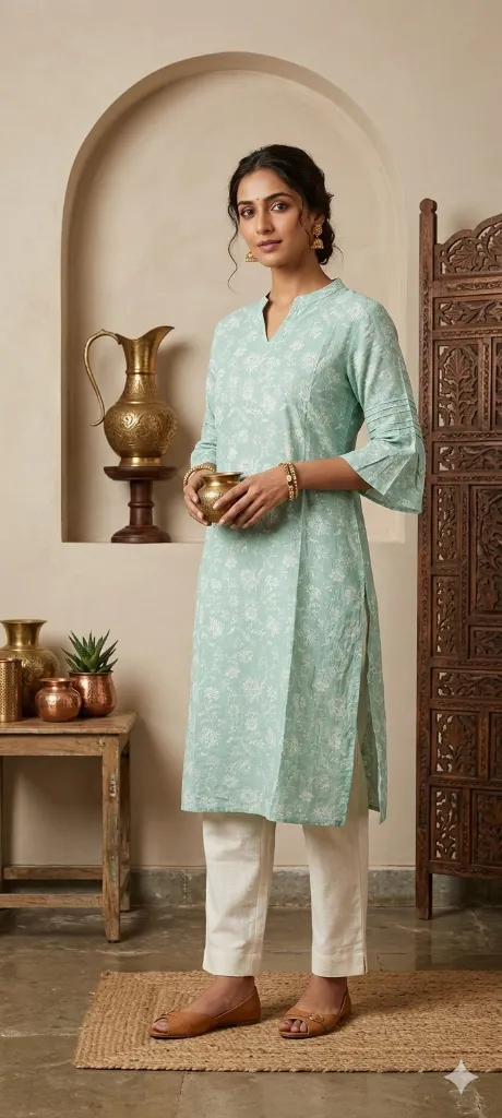 Long Kurti Light Green & White Printed (1).webp