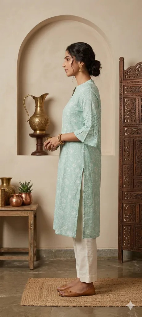 Long Kurti Light Green & White Printed (4).webp