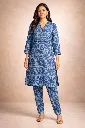 Co-ord Set Indigo Flower Print Long (3).webp