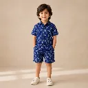Co-ord Set Indigo Blue Lotus motif Block Print Boys (3).webp