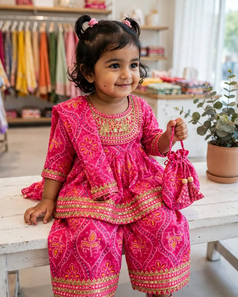 Pink Bandhani Sharara With Dupatta NF-1191 (5).webp