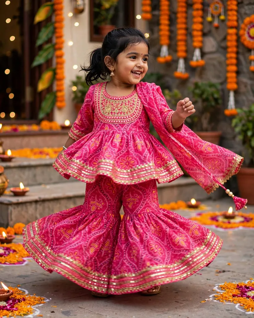 Pink Bandhani Sharara With Dupatta NF-1191 (2).webp
