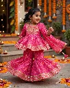 Pink Bandhani Sharara With Dupatta NF-1191 (2).webp