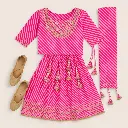 Kurta Ghaghara Pink Leheriya Print (1).webp