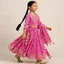 Kurta Ghaghara Pink Leheriya Print (7).webp