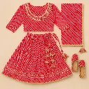 Kurta Ghaghara Red Leheriya Print (2).webp