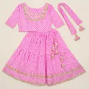 Kurta Ghaghara Baby Light Pink Leheriya Print (1).webp