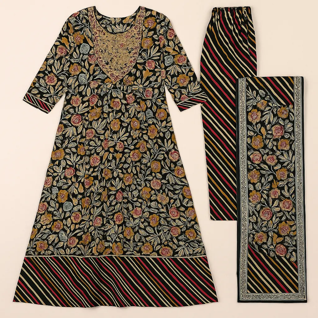 Dark Brown Flower Indian 3 Pcs Set (2).webp