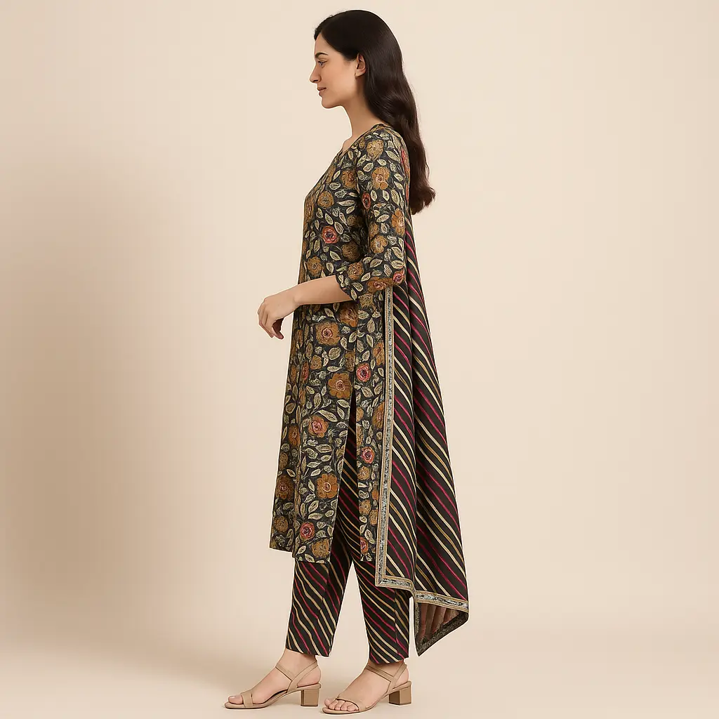 Dark Brown Flower Indian 3 Pcs Set (6).webp