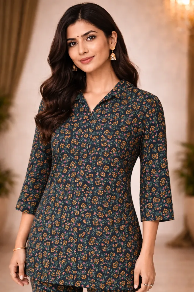 Co-ord Set Green Flower Print (6).webp