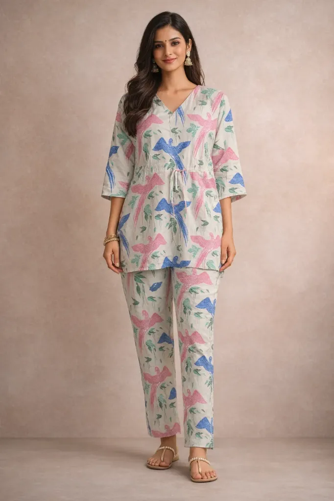 Co-ord Set Kaftan Printed Short