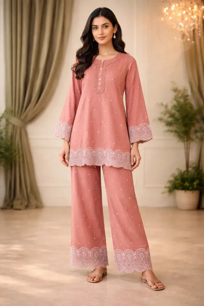 Embroidery Co-ord Set Gajari