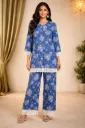Co-ord Set Blue with White Lace