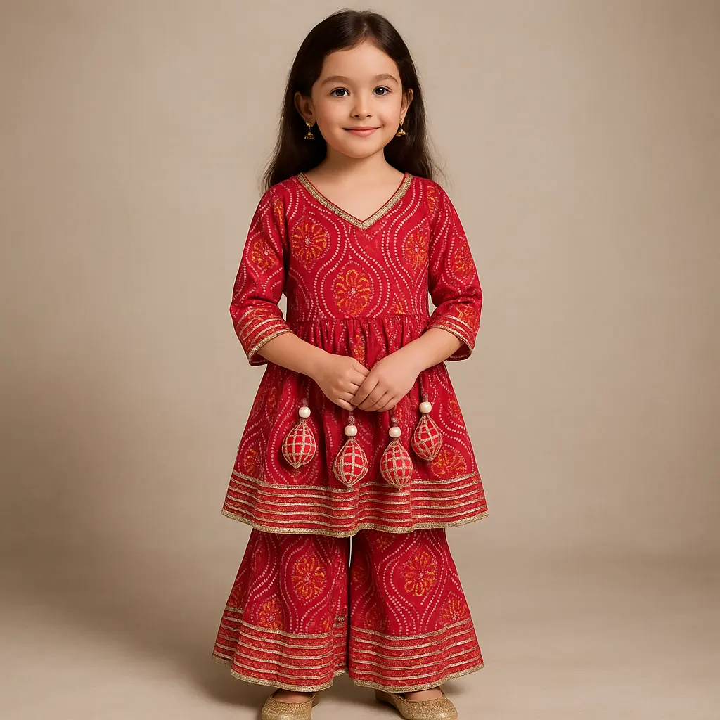 Kurta Sharara Red