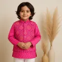 Boys Kurta Pajama Jacket Pink 