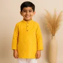 Kurta Pajama Yellow Chunari with Jacket