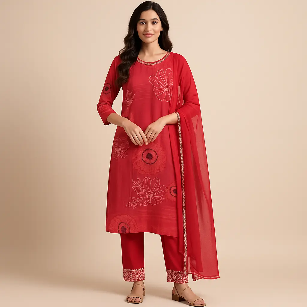 Orange Zaari Indian Set 3 Pcs