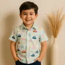 Boys Shirt Car Print