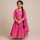Kurta Ghaghara Dark Pink Leheriya Print