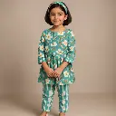 Co-ord Set Sea Green with Hair Band