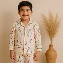 Beige Penguin Print Sleepwear