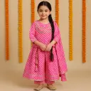 Kurta Sharara Baby Pink Leheriya Print