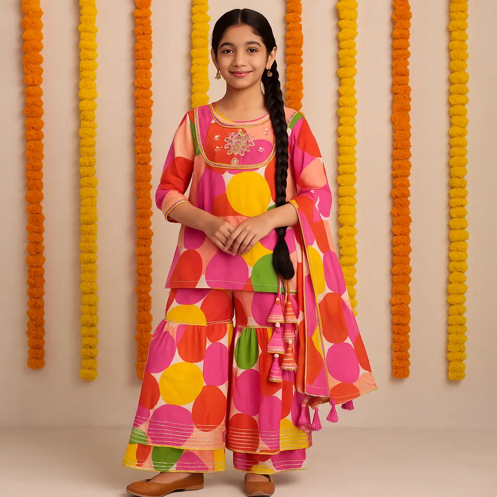 Kurta Sharara Colorful Print