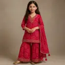 Kurta Sharara Red Zari
