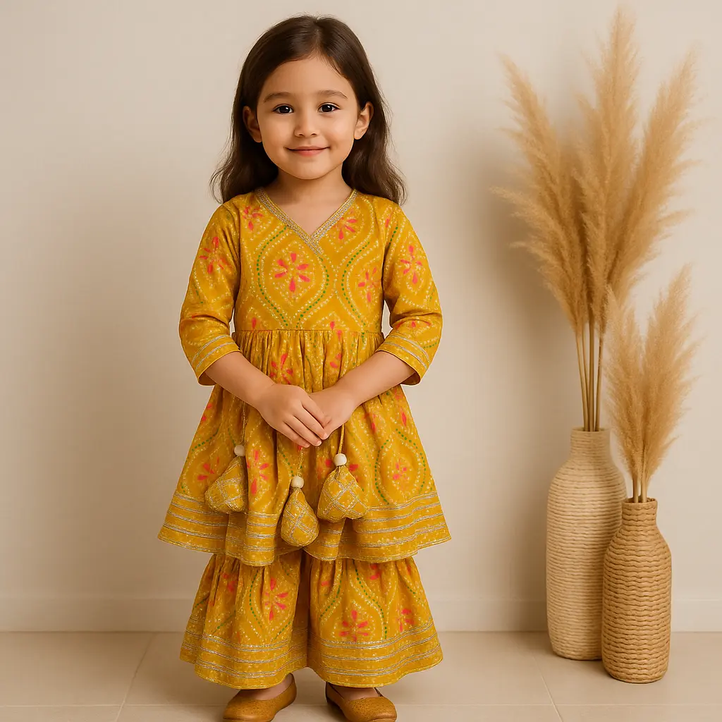 Kurta Sharara Yellow  (6-9M)