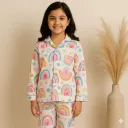 White & Umbrella Print Nightwear