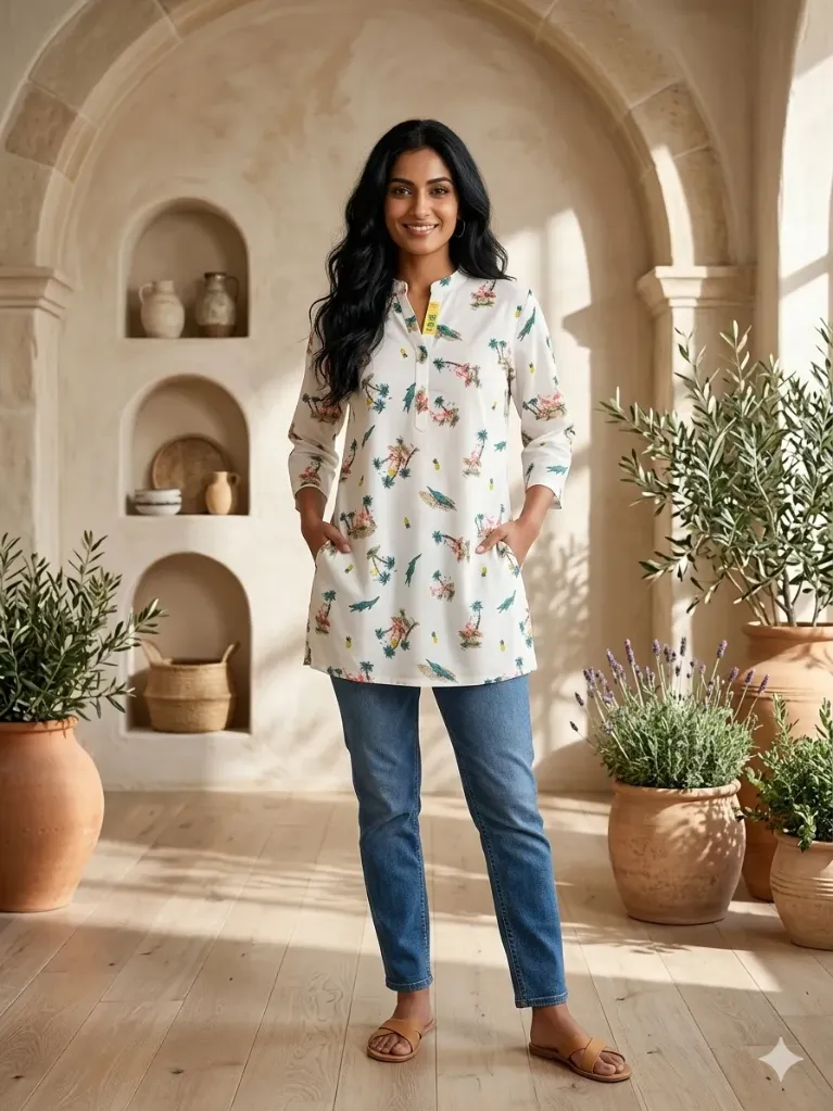 Short kurti white coconut