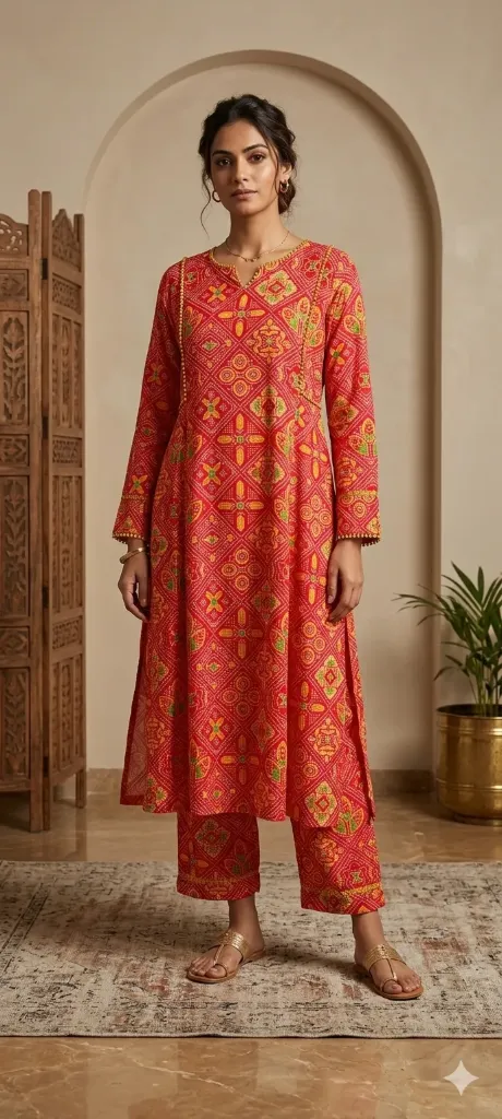 Co-ord Rajasthani Print (M- Correct)