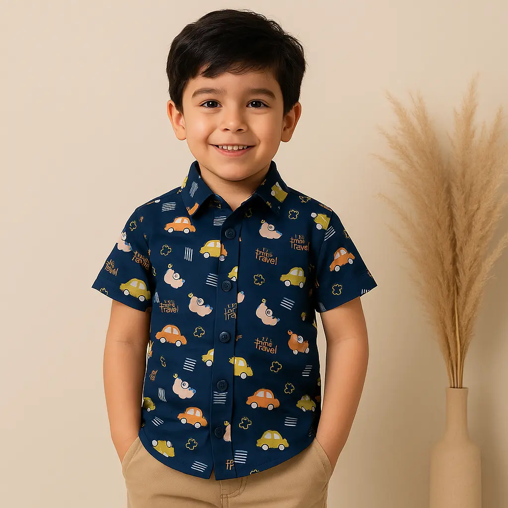 Boy Blue Car Shirt PT (6-12M)
