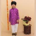 Bandhej Kurta Pajama Boys- Purple