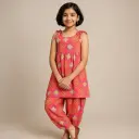 Kurta Sleeveless Afghani Pant Gajari Pink