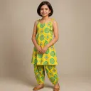Kurta Sleeveless Afghani Pant Lemon Green