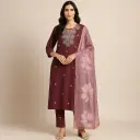 Brown Zari Indian Set 3Pcs