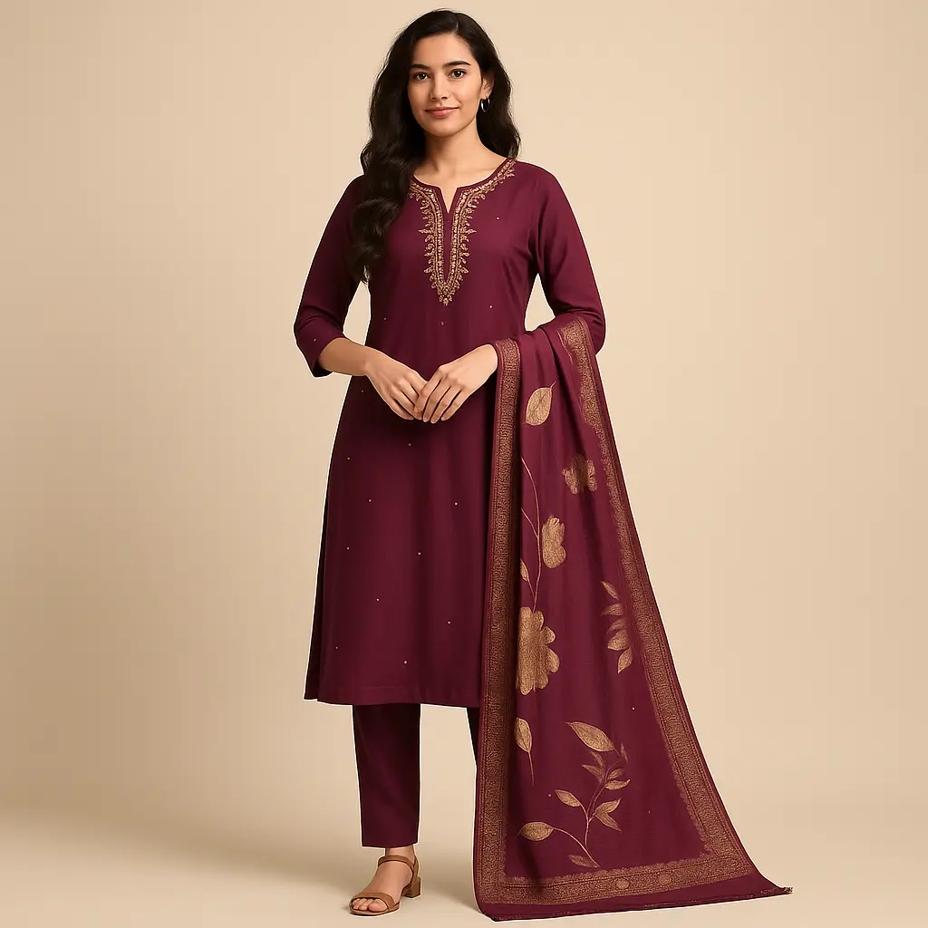 Wine Zaari Indian Set 3PCS