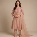 Pink Embroidery Indian Set 3PCS