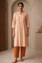 Long Kurti Light & Dark Orange Digital Print