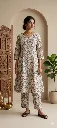 Co-ord Beige A line Long Printed
