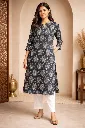 Long Kurti Black Digital 3RD Print
