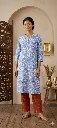 Long Kurti Blue & Blue Printed