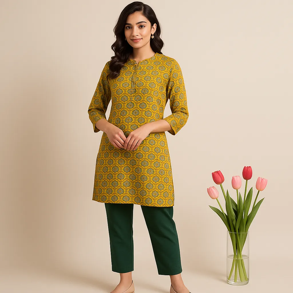 Short Kurti Foil Print (M - Wrong)