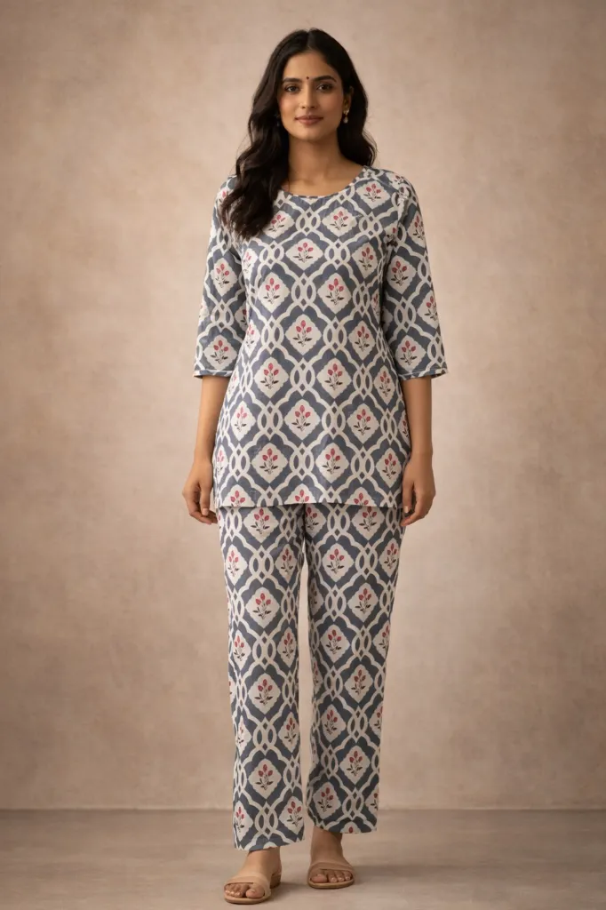 Co-ord Set Geometry Printed