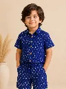 Co-ord Set Indigo Blue Shankh motif Block Print Boys