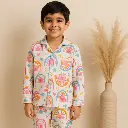 White and Umbrella Print Nightwear
