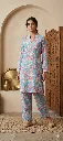 Co-Ord Set Sky Blue Long Printed